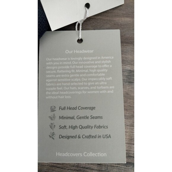 NWT Cardani Flapper Hat | Chemo Cotton Hat Navy Blue - Picture 4 of 6